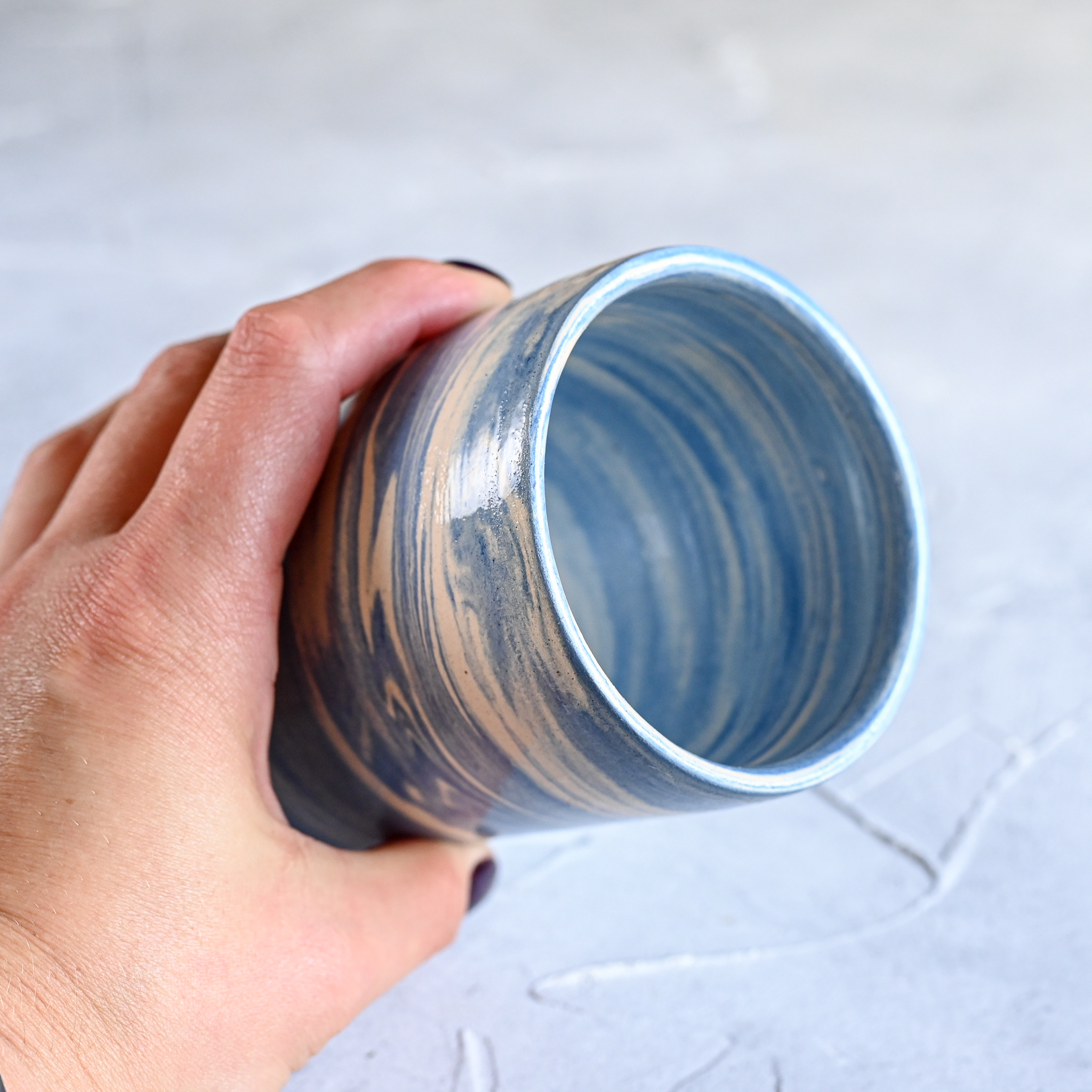 картинка Керамический стакан в технике нерияге 7 - DishWishes.Ru