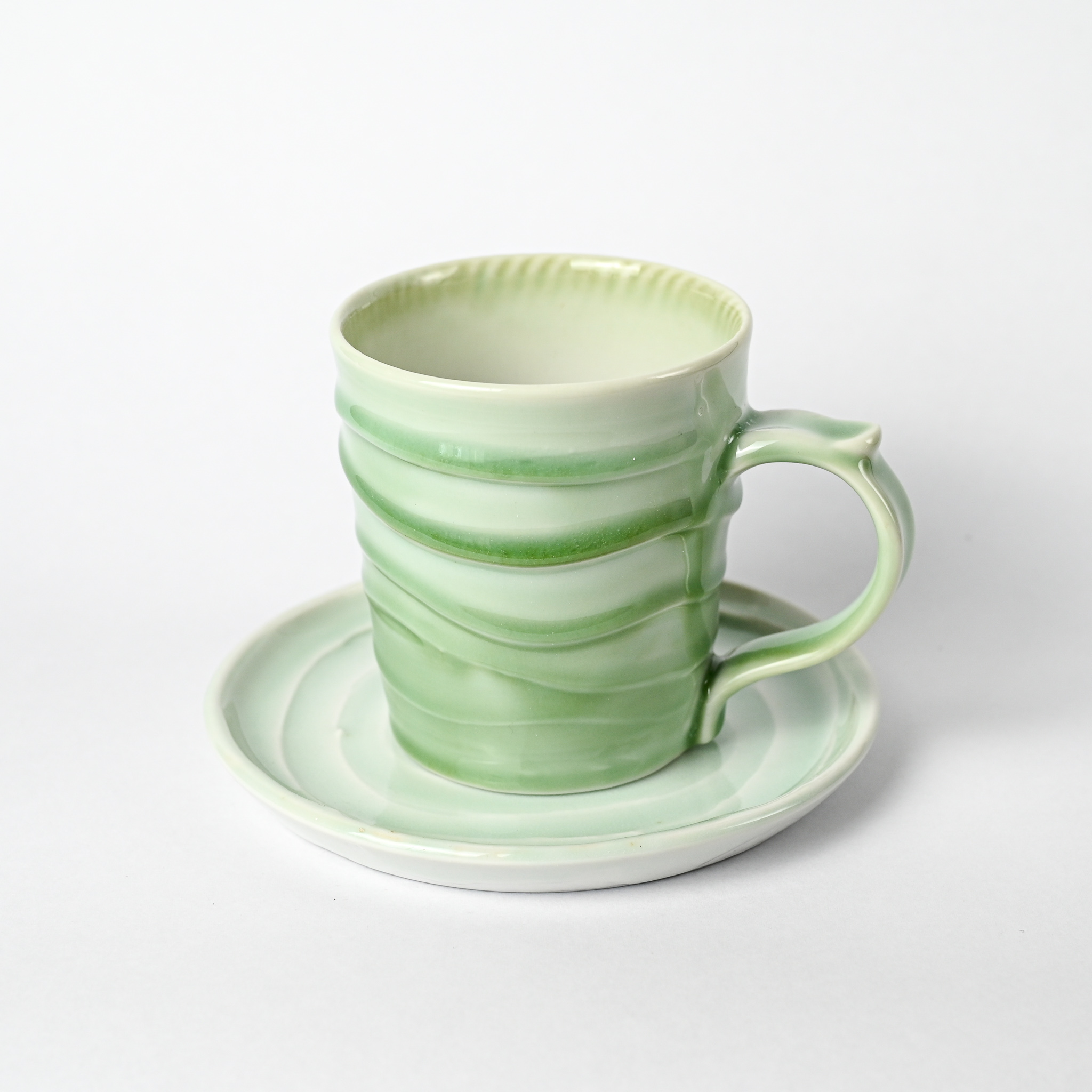картинка Чайная пара Pottery Atelier светло-зеленая - DishWishes.Ru