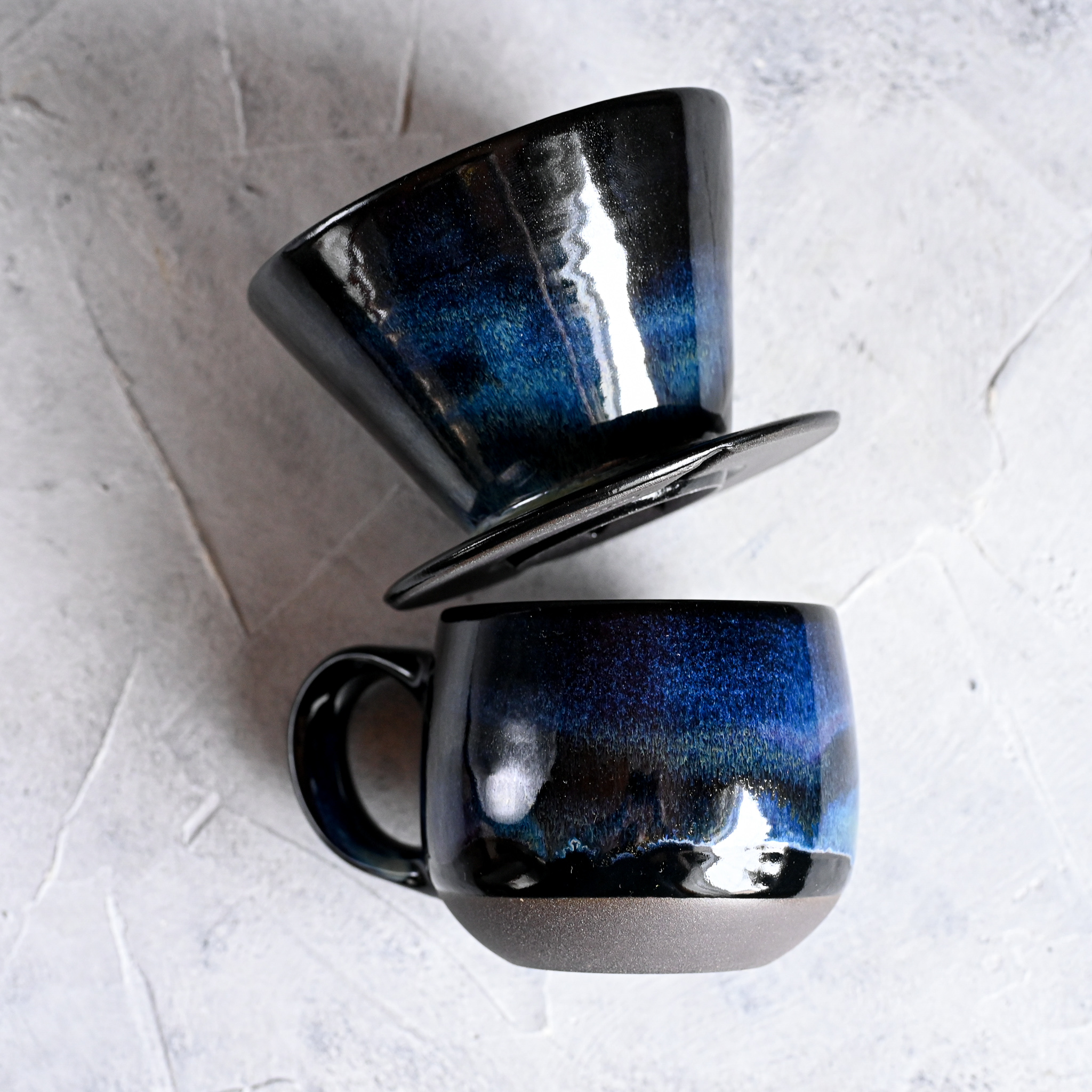 картинка Воронка для кофе темно-синяя - DishWishes.Ru