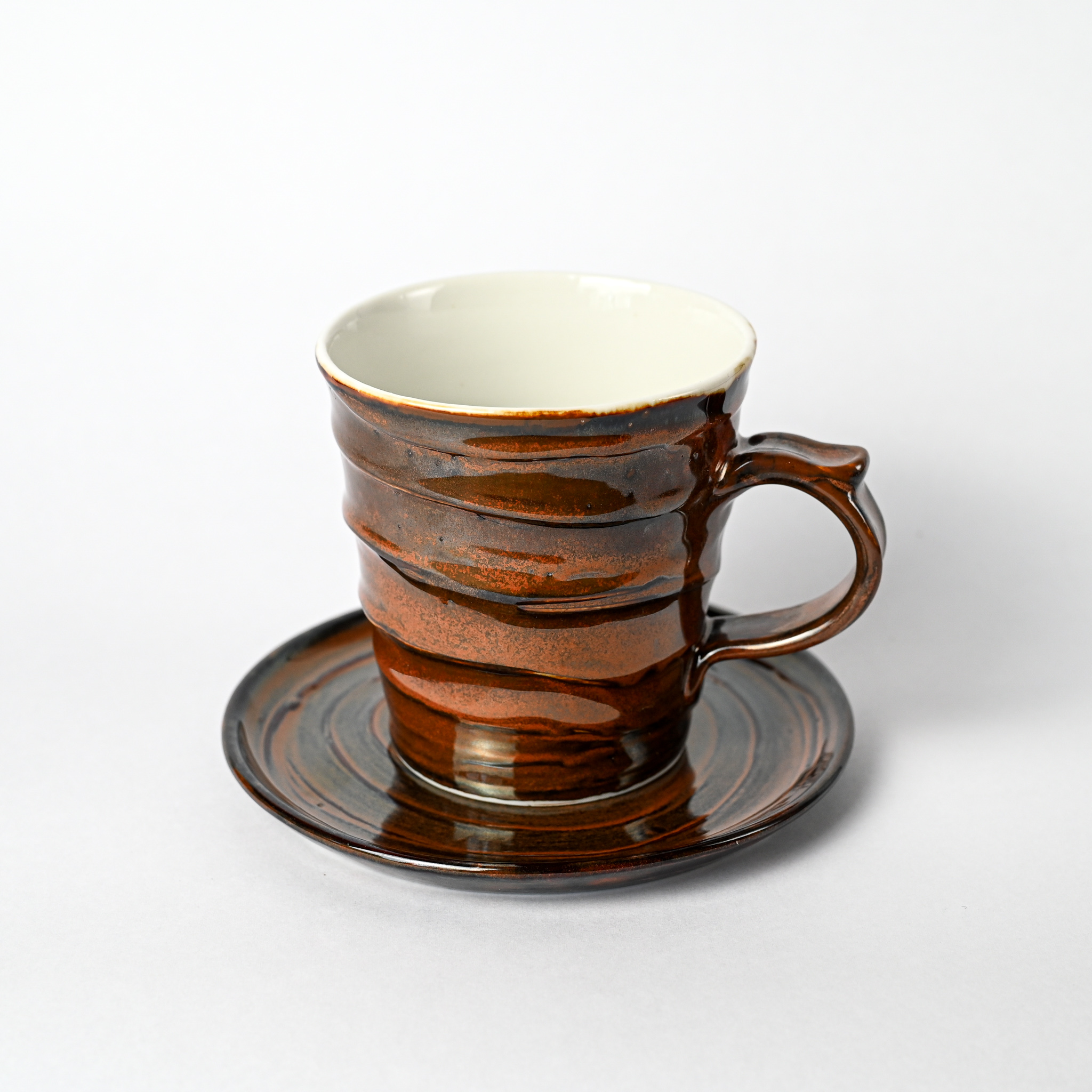 картинка Чайная пара Pottery Atelier коричневая - DishWishes.Ru