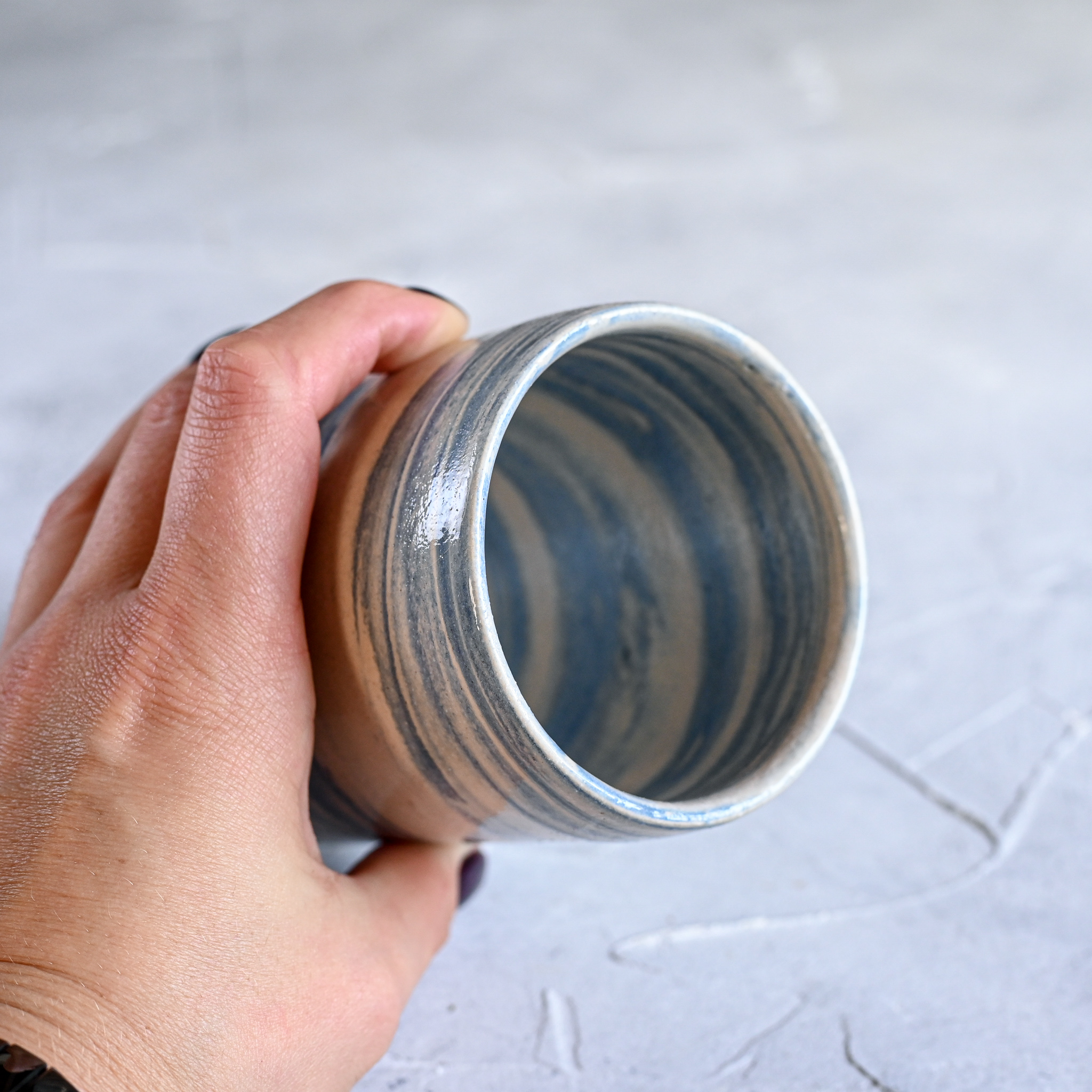картинка Керамический стакан в технике нерияге 6 - DishWishes.Ru