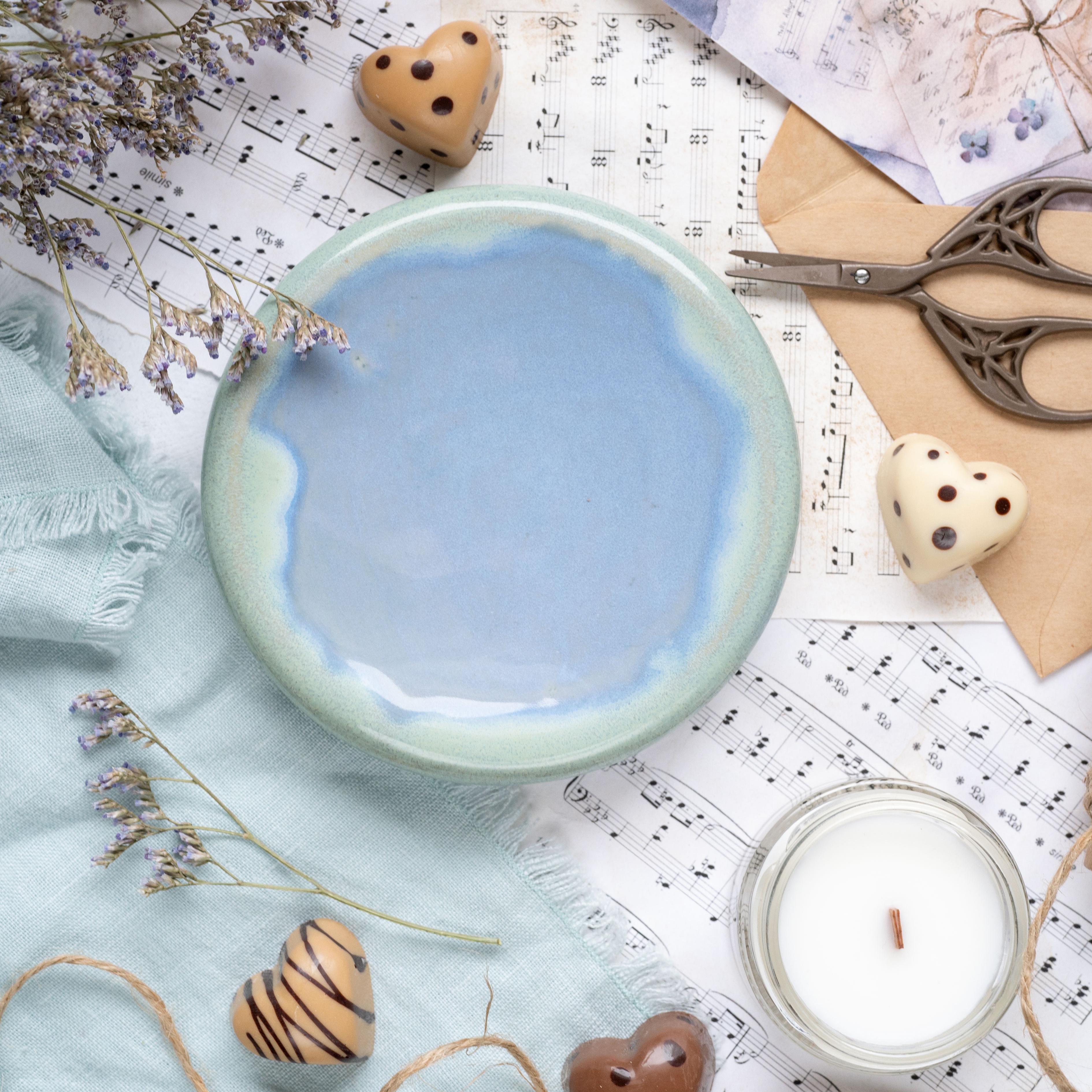 картинка Десертная тарелка Pottery Atelier голубая 12 см - DishWishes.Ru